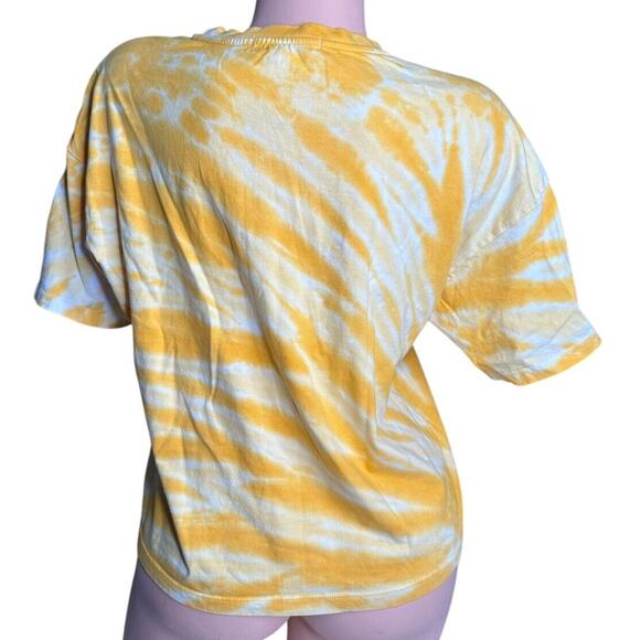 Womens Pittsburgh Steelers WEAR by Erin Andrews Yellow White Tie-Dye T-Shirt S - Picture 6 of 10